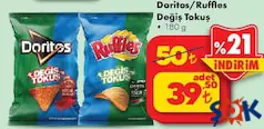 DORİTOS/RUFFLES DEĞİŞ TOKUŞ CİPS 180 G DORİTOS/RUFFLES DEĞİŞ TOKUŞ CİPS 180 G